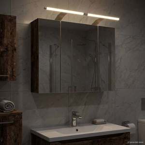 vidaXL Dulap cu oglindă pentru baie Lemn vechi 60 x 14, 5 x 50 cm imagine