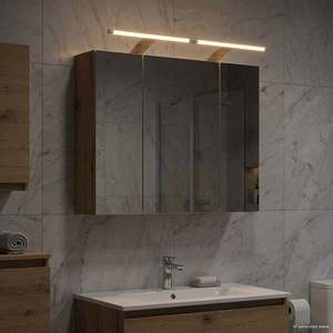 vidaXL Dulap cu oglindă pentru baie Stejar artizanal 60 x 14, 5 x 50 cm imagine