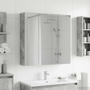 vidaXL Dulap cu oglindă pentru baie Gri din beton 70 x 14, 5 x 70 cm imagine