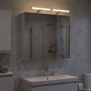 vidaXL Dulap cu oglindă pentru baie Alb 70 x 14, 5 x 70 cm imagine