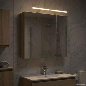 vidaXL Dulap cu oglindă pentru baie Stejar Sonoma 70 x 14, 5 x 70 cm imagine