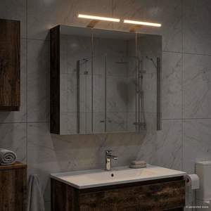 vidaXL Dulap cu oglindă pentru baie Lemn vechi 70 x 14, 5 x 70 cm imagine