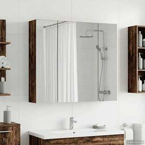 vidaXL Dulap cu oglindă pentru baie Lemn vechi 80 x 14.5 x 70 cm imagine