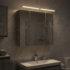 vidaXL Dulap cu oglindă pentru baie Gri din beton 80 x 14.5 x 70 cm imagine
