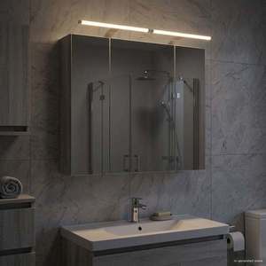 vidaXL Dulap cu oglindă pentru baie Gri Sonoma 80 x 14.5 x 70 cm imagine