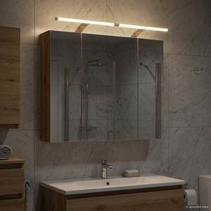vidaXL Dulap cu oglindă pentru baie Stejar artizanal 80 x 14.5 x 70 cm imagine