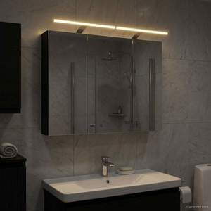 vidaXL Dulap cu oglindă pentru baie Stejar Negru 100 x 14, 5 x 70 cm imagine