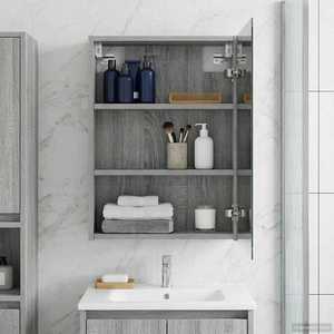 vidaXL Dulap cu oglindă pentru baie Gri Sonoma 43 x 16 x 62.5 cm imagine
