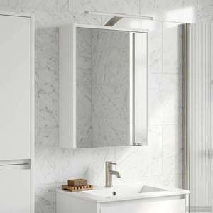 vidaXL Dulap cu oglindă pentru baie cu raft Alb 43 x 16 x 62.5 cm imagine