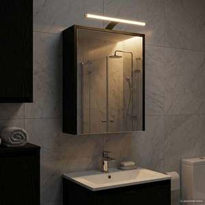 vidaXL Dulap cu oglindă pentru baie Stejar Negru 43 x 16 x 62.5 cm imagine