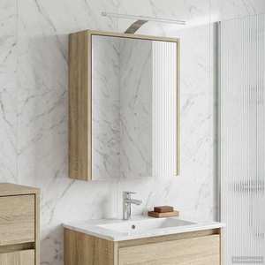 vidaXL Dulap cu oglindă pentru baie Stejar Sonoma 43 x 16 x 62.5 cm imagine