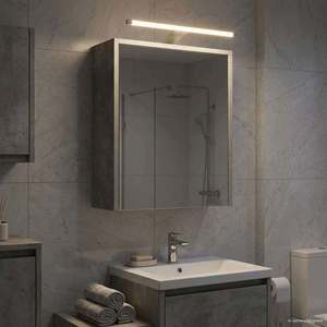 vidaXL Dulap cu oglindă pentru baie Gri din beton 43 x 16 x 62.5 cm imagine