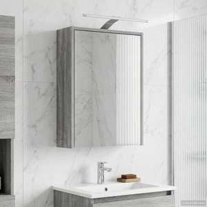 vidaXL Dulap cu oglindă pentru baie Gri Sonoma 43 x 16 x 62.5 cm imagine