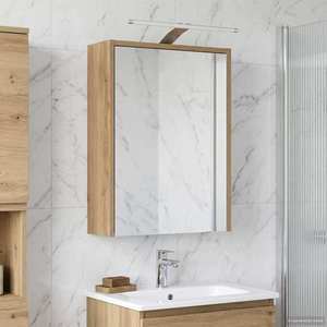 vidaXL Dulap cu oglindă pentru baie Stejar artizanal 43 x 16 x 62.5 cm imagine