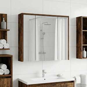 vidaXL Dulap cu oglindă pentru baie Stejar fumuriu 63, 5 x 16 x 62, 5 cm imagine