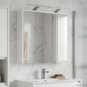 vidaXL Dulap cu oglindă pentru baie Alb 63, 5 x 16 x 62, 5 cm imagine
