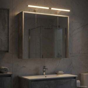 vidaXL Dulap cu oglindă pentru baie Gri din beton 63, 5 x 16 x 62, 5 cm imagine