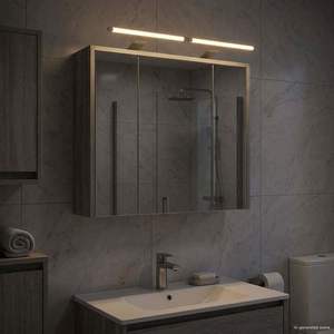 vidaXL Dulap cu oglindă pentru baie Gri Sonoma 63, 5 x 16 x 62, 5 cm imagine