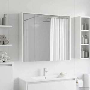 vidaXL Dulap cu oglindă pentru baie Alb 73, 5 x 16 x 62, 5 cm imagine