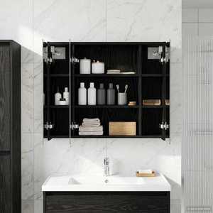 vidaXL Dulap cu oglindă pentru baie Stejar Negru 73, 5 x 16 x 62, 5 cm imagine