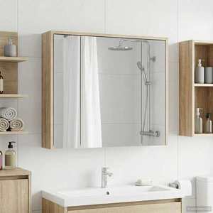 vidaXL Dulap cu oglindă pentru baie Stejar Sonoma 73, 5 x 16 x 62, 5 cm imagine