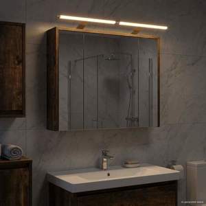 vidaXL Dulap cu oglindă pentru baie Stejar fumuriu 73, 5 x 16 x 62, 5 cm imagine