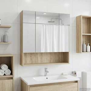 vidaXL Dulap cu oglindă pentru baie Stejar Sonoma 60 x 14.5 x 70 cm imagine