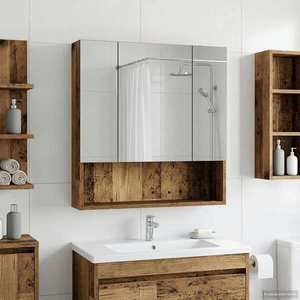 vidaXL Dulap cu oglindă pentru baie Lemn vechi 60 x 14.5 x 70 cm imagine