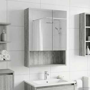 vidaXL Dulap cu oglindă pentru baie Gri Sonoma 50 x 14, 5 x 70 cm imagine