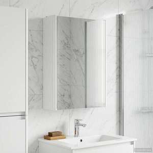 vidaXL Dulap cu oglindă pentru baie Alb 33 x 11, 5 x 50 cm imagine
