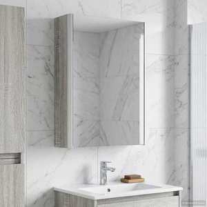 vidaXL Dulap cu oglindă pentru baie Gri Sonoma 33 x 11, 5 x 50 cm imagine