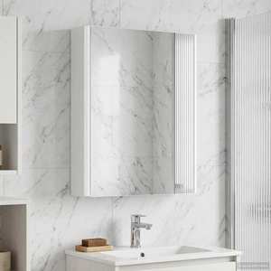 vidaXL Dulap cu oglindă pentru baie Alb 43 x 11, 5 x 60, 5 cm imagine