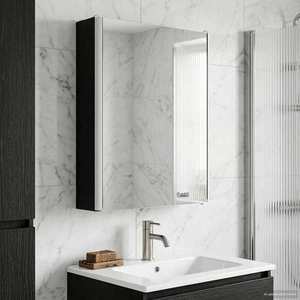 vidaXL Dulap cu oglindă pentru baie Stejar Negru 43 x 11, 5 x 60, 5 cm imagine