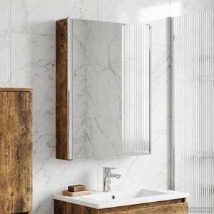 vidaXL Dulap cu oglindă pentru baie Stejar fumuriu 43 x 11, 5 x 60, 5 cm imagine