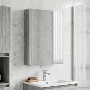 vidaXL Dulap cu oglindă pentru baie Gri Sonoma 43 x 11, 5 x 60, 5 cm imagine