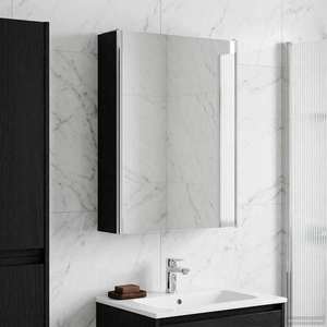 vidaXL Dulap cu oglindă pentru baie Stejar Negru 53, 5 x 15, 5 x 70 cm imagine