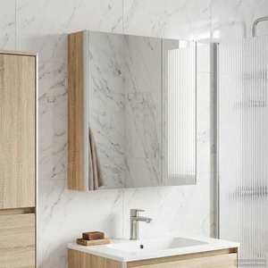 vidaXL Dulap cu oglindă pentru baie Stejar Sonoma 63, 5 x 15, 5 x 70 cm imagine