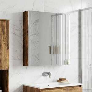 vidaXL Dulap cu oglindă pentru baie Stejar fumuriu 63, 5 x 15, 5 x 70 cm imagine