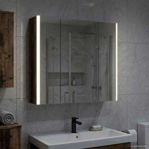 vidaXL Dulap cu oglindă pentru baie Lemn vechi 63, 5 x 15, 5 x 60, 5 cm imagine
