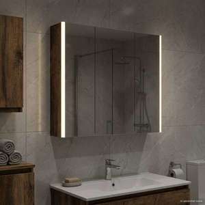 vidaXL Dulap cu oglindă pentru baie Stejar fumuriu 73.5 x 15.5 x 70 cm imagine