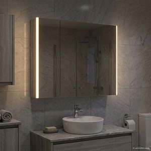 vidaXL Dulap cu oglindă pentru baie Gri Sonoma 83, 5 x 15, 5 x 70 cm imagine