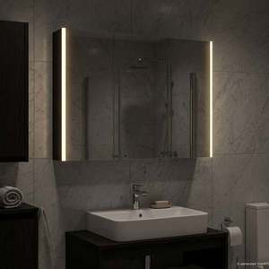 vidaXL Dulap cu oglindă pentru baie Stejar Negru 103, 5 x 15, 5 x 70 cm imagine