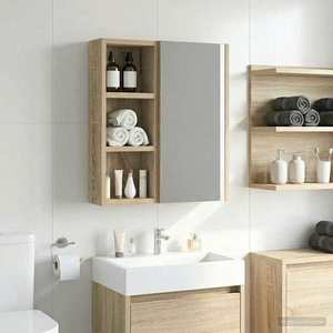 vidaXL Dulap de perete pentru baie Stejar Sonoma 20 x 10 x 50 cm imagine