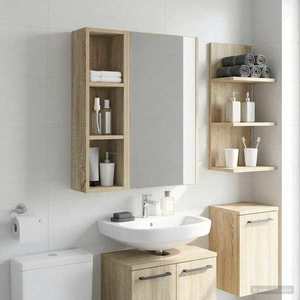 vidaXL Dulap de perete pentru baie Stejar Sonoma 20 x 14 x 70 cm imagine
