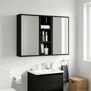 vidaXL Dulap de perete pentru baie Stejar Negru 20 x 16 x 62, 5 cm imagine
