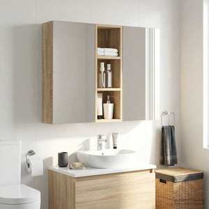 vidaXL Dulap de perete pentru baie Stejar Sonoma 20 x 16 x 62, 5 cm imagine