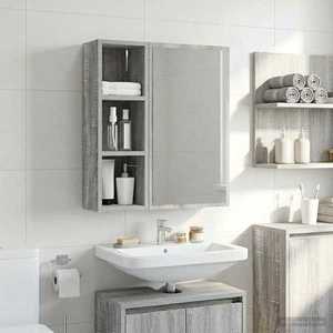 vidaXL Dulap de perete pentru baie Sonoma gri 20 x 16 x 62, 5 cm imagine
