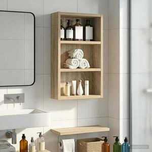 vidaXL Dulap de perete pentru baie Stejar Sonoma 30 x 10 x 50 cm imagine