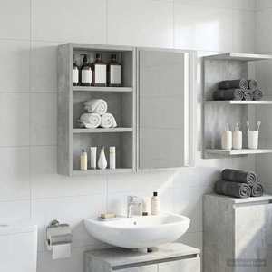 vidaXL Dulap de perete pentru baie cu raft Gri Beton 30 x 10 x 50 cm imagine