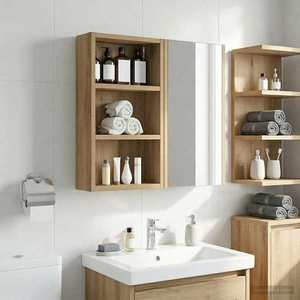 vidaXL Dulap de perete pentru baie Stejar artizanal 30 x 10 x 50 cm imagine